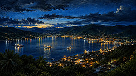 Die Bucht von Ambon bei Nacht – Molukken – Indonesien von Vínculae