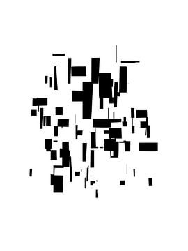Organisch minimalisme 8 | Zwart & Wit Geometrisch Abstract van Menega Sabidussi