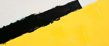 Abstrakte Komposition in Gelb und Schwarz von Poster Art Shop