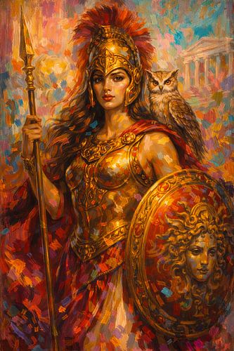 Athena, Griekse Godin schilderij.