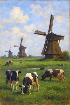 Schilderij van een Nederlands landschap van Johannes