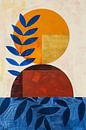 Geometrische Blätter - Farbenspiel im Abstrakten Stil von Poster Art Shop Miniaturansicht
