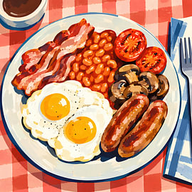 Classic English Breakfast Feast by Daan Dirk