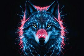 Bioluminescent wolf digital art by Art & Soul Creations