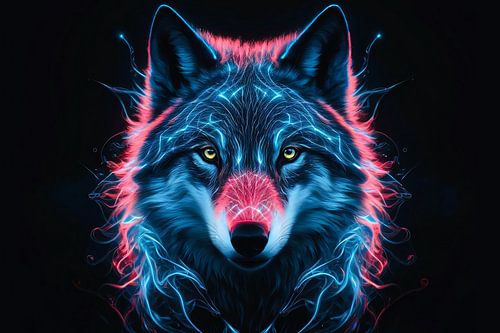 Bioluminescente wolf digitale kunst
