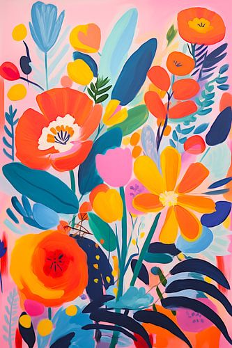 Klaproos Oranje Retro