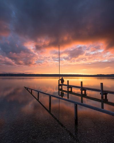 Brandende hemel bij Starnberger See