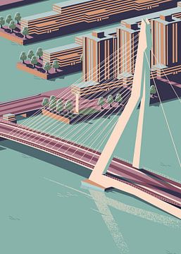 Erasmusbrücke, Rotterdam von Eduard Broekhuijsen
