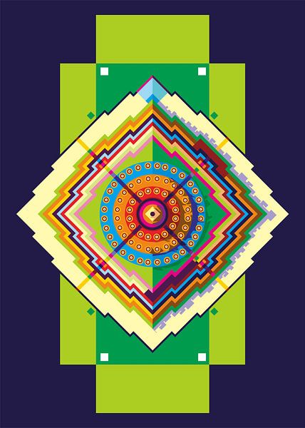 BOROBUDUR TEMPLE TOP VIEW POP ART by Taufan Heriyansyah