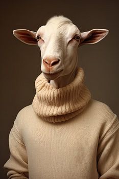 Ziege im Pullover