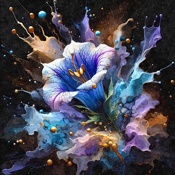 Bellflower – Blue Bellflower in a flowing universe of colour by Sabine Wagner