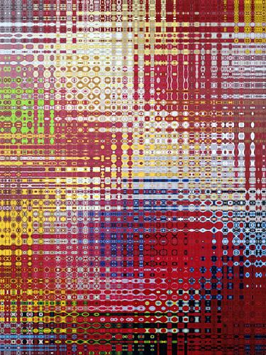 Résumé en rouge, bleu, jaune et vert