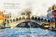 Rialtobrug, aquarel, Venetië van Theodor Decker thumbnail