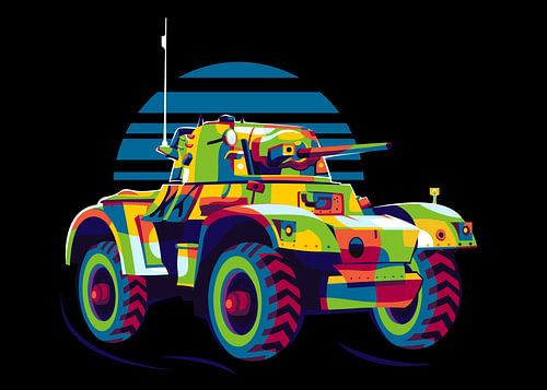 Daimler Pantserwagen in Pop Art Illustratie