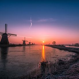 Zonsopkomst Kinderdijk 2 van Henk Smit