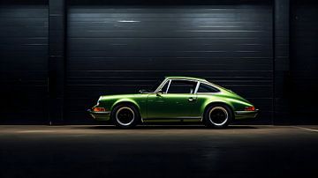 Groene Porsche 911 E 2.0 1969 van PixelPrestige