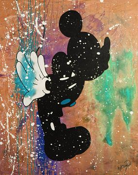 Mickey Mouse "Kus" van Kathleen Artist Fine Art