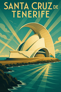 Vintage Santa Cruz Travel Poster - Kanarische Inseln Wandkunst