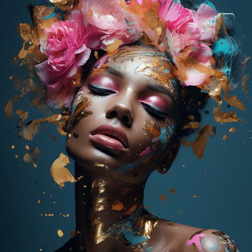 Buntes digitales Kunstporträt