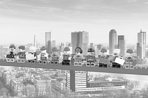 Lunch atop a skyscraper Lego edition - Rotterdam