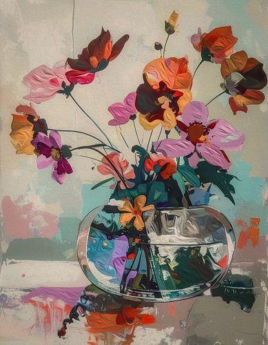 Boeket veldbloemen in een vaas