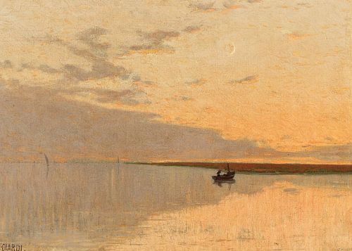 Bateau au coucher du soleil