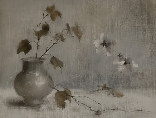 Stilleven met bloemen, Japandi stijl