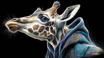 Giraffe Porträt von Gelissen Artworks