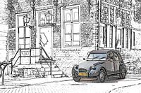 2cv Draw spot color comic stijl