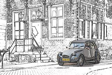 2cv Draw spot color comic stijl van Johan Dingemanse