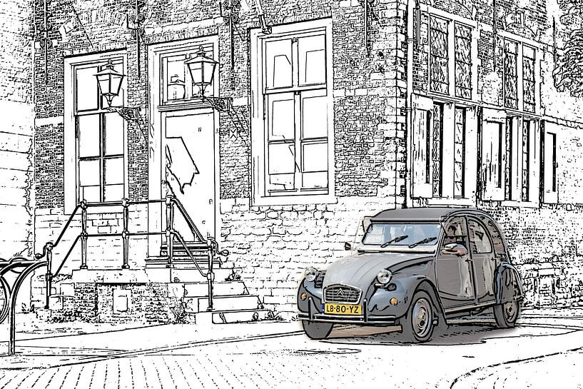 2cv Draw spot color comic stijl by Johan Dingemanse