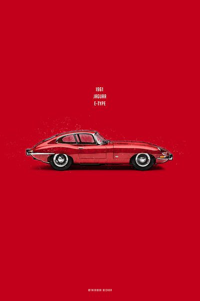 Auto's in Kleuren, Jaguar E-Type van Theodor Decker