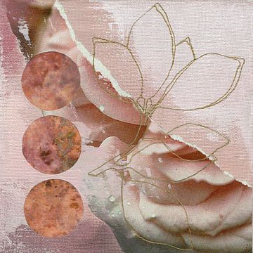 Abstracte Camelia Collage van Behindthegray