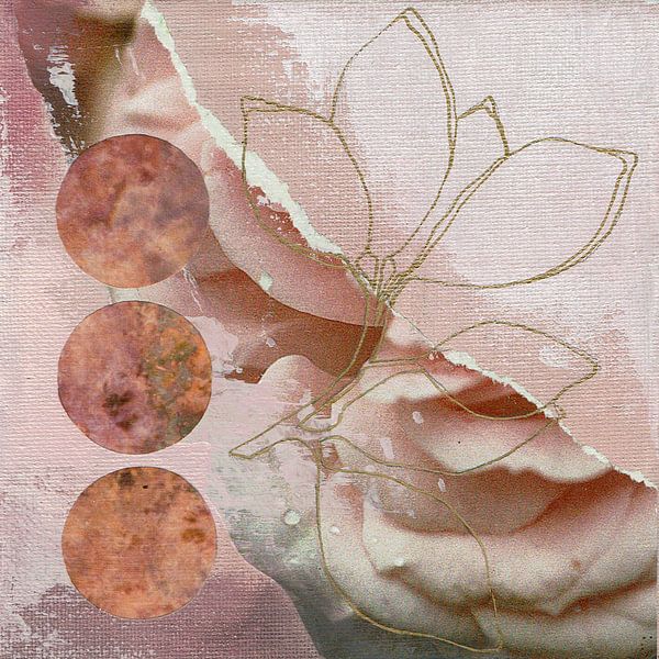 Abstracte Camelia Collage van Behindthegray