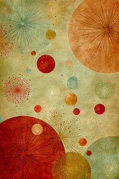 Arrière-plan en motif Retro Circles and Fireworks sur Eva Lee