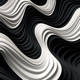 Wellen abstrakt schwarz und weiß von TheXclusive Art