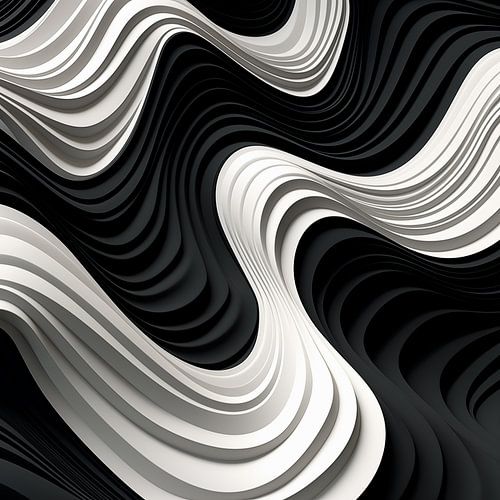 Golven modern zwart-wit