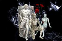 3D illustration. Frozen people.