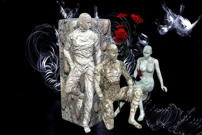 Illustration en 3D. Des gens congelés. par Norbert Barthelmess