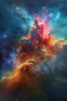 Une nébuleuse colorée dans l'univers