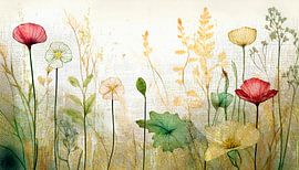 Botanische Illustration: Wildblumen am Straßenrand von Studio Pieternel