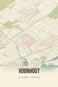 Alte Karte von Voorhout (Südholland) von Rezona