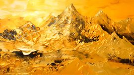 Painting Black Gold | Oblong Painting | Large Painting Living Room by AiArtLand