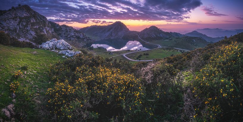 Asturias Picos de Eruopa Lago de Enol Panorama by Jean Claude Castor