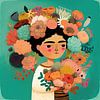 Mexicaans bloemenmeisje van Floral Abstractions
