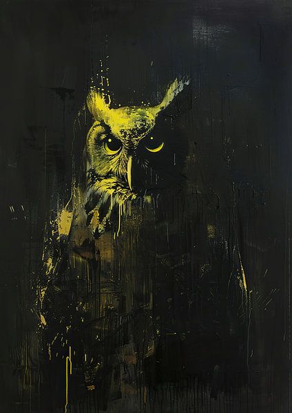 Painting Neon Owl by Art Whims