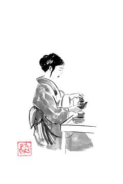 serving tea by Péchane Sumie