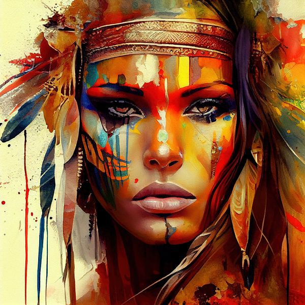 Mächtige amerikanische Ureinwohnerin #6 von Chromatic Fusion Studio