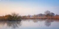 Verstild landschap met vliegende eenden. by Evert Jan Kip thumbnail