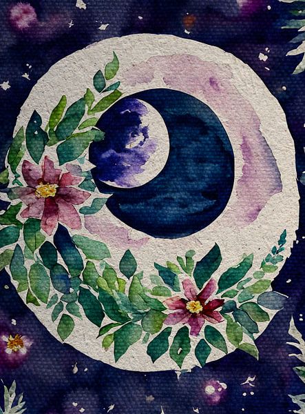 Boho Moon with garland | The Bohemian Vintage Collection by MadameRuiz